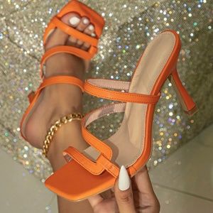 Orange High Heels